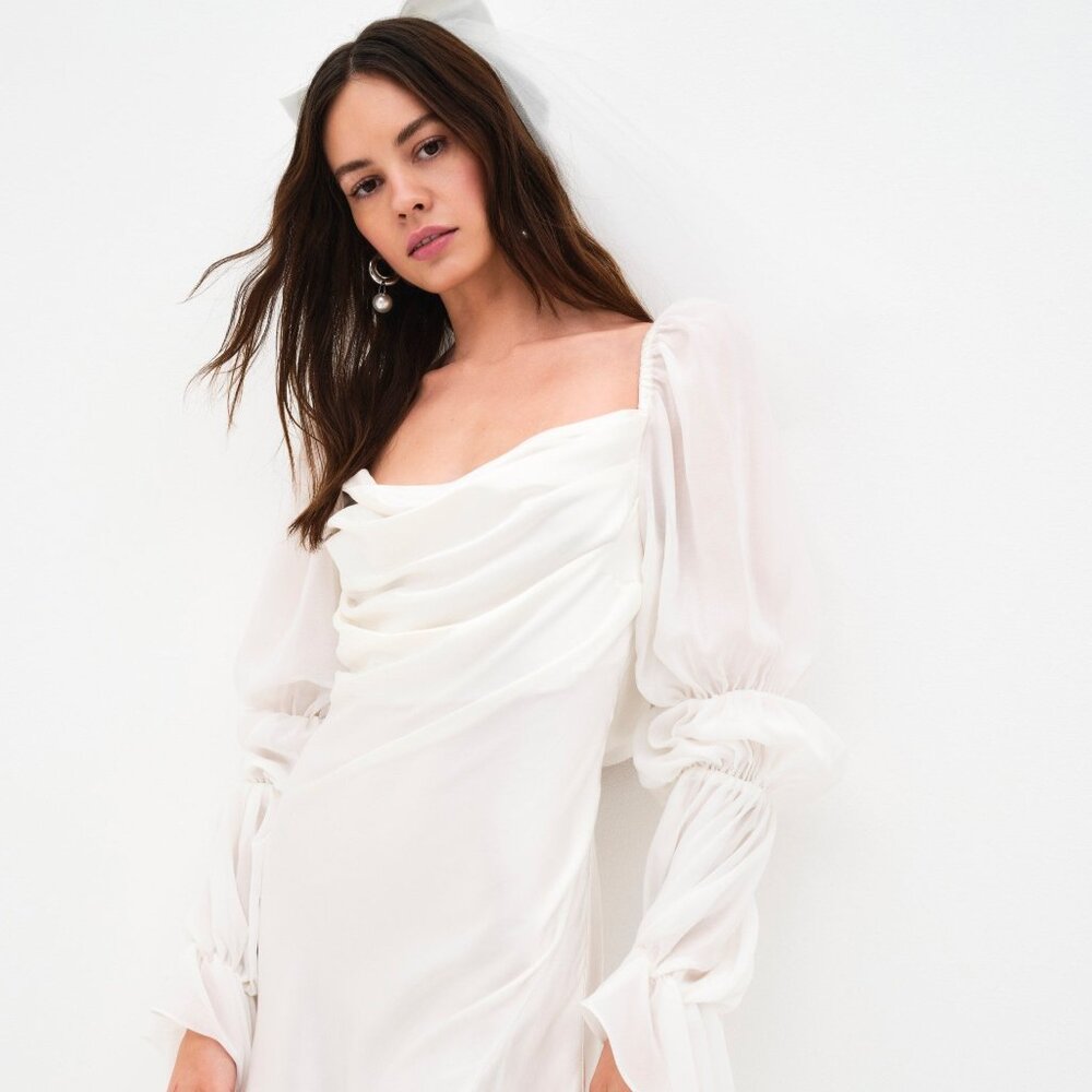 For Love & Lemons Willow Mini Dress XL / White